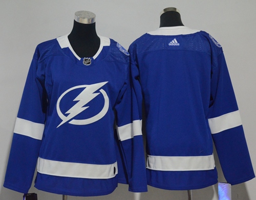 Adidas Tampa Bay Lightning Blank Blue Home Authentic Women Stitched NHL Jersey->women nhl jersey->Women Jersey